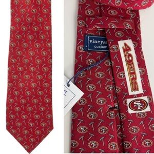 Vineyard Vines San Francisco 49ers Silk Tie Red NFL NWT